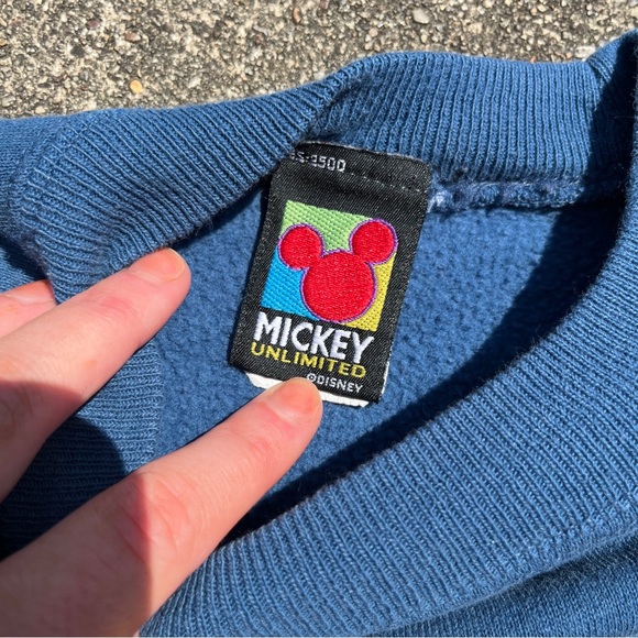 Vintage Blue Mickey Mouse Disney Crewneck Sweatshirt Size Medium Used - Picture 3 of 5